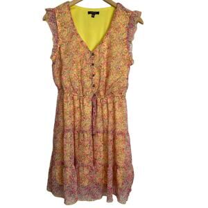 City Studio Junior Tiered Ruffled Sleeveless Floral Lined Dress NEW Size Medium